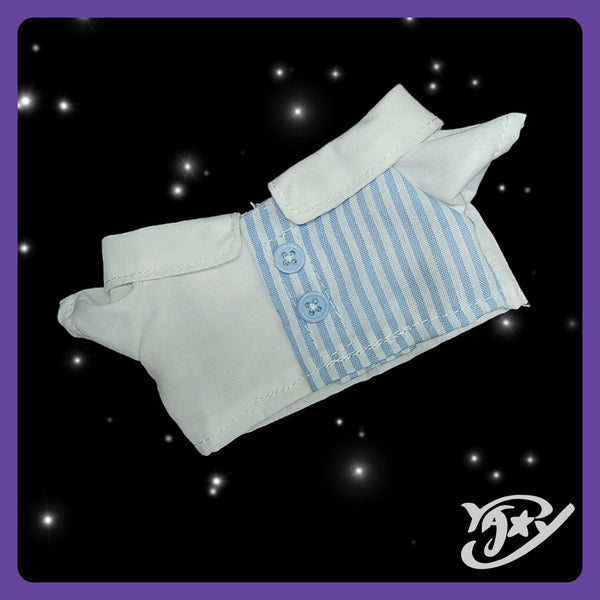 Camisa Blanca con rayas azules - Ropa para muñecos (20cm, SKZOO, MINIVE)